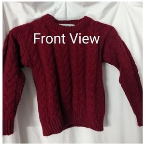 Red Wine Cable-Knit Sweater Boy Or Girl Size 5